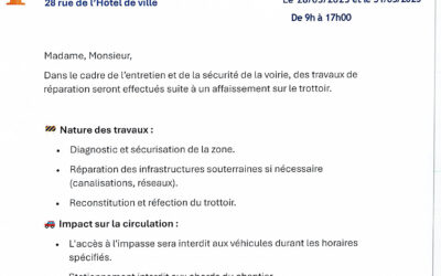 Infos travaux